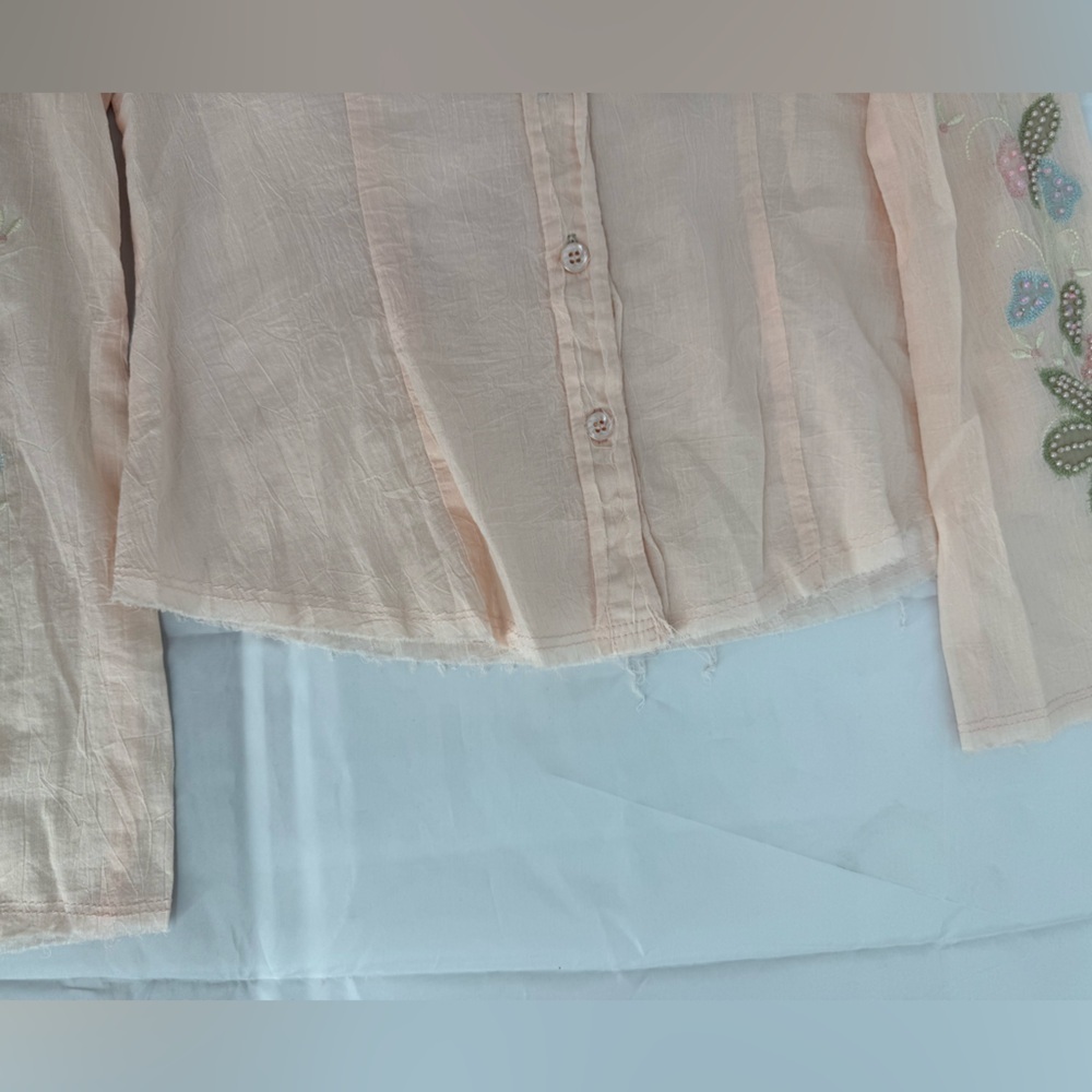 NWT Mur Mur 100% Cotton Embellished Blush blouse - Picture 9 of 9